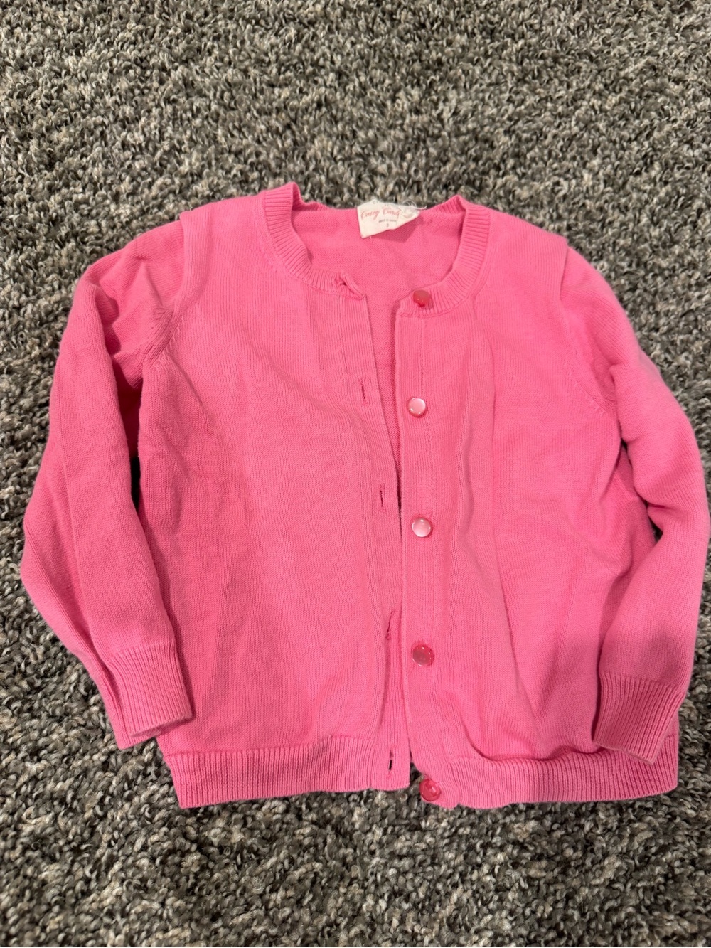 Crewcuts Girls' Bright Pink Button Cardigan